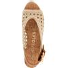 imageAerosoles Womens Cornelia Heeled SandalNaturalTan Embroidered Raffia