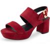 imageAerosoles Womens Camera Platform Heeled SandalPomegranate Suede