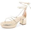 imageAerosoles Womens Caramia Heeled SandalSoft Gold Pu