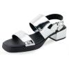imageAerosoles Womens Dove Heeled SandalSilver Mirror Metallic Pu