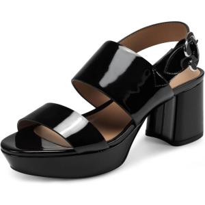 imageAerosoles Womens Camera Platform Heeled SandalBlack Patent