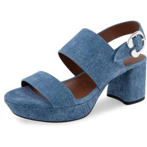 imageAerosoles Womens Camera Platform Heeled SandalBlue Jean Denim