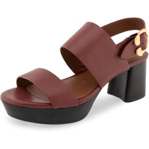 imageAerosoles Womens Camera Platform Heeled SandalClay Combo Smooth Leather