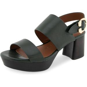 imageAerosoles Womens Camera Platform Heeled SandalFir Green Leather