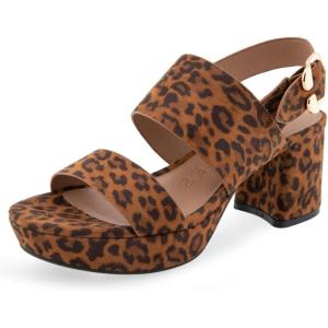 imageAerosoles Womens Camera Platform Heeled SandalLeopard Fab Suede
