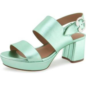 imageAerosoles Womens Camera Platform Heeled SandalMint Metallic Leather