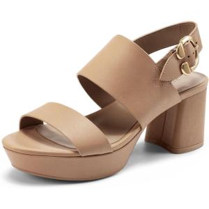 imageAerosoles Womens Camera Platform Heeled SandalNude Leather