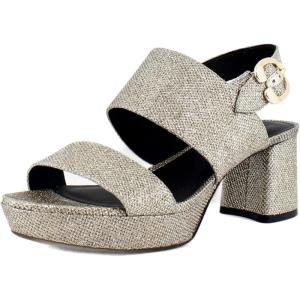 imageAerosoles Womens Camera Platform Heeled SandalSoft Gold Fabric