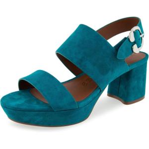 imageAerosoles Womens Camera Platform Heeled SandalTeal Suede