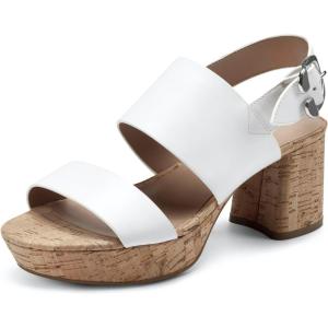 imageAerosoles Womens Carimma Heeled SandalWhite Leather