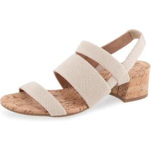 imageAerosoles Womens Chara Heeled SandalNatural Linen ElasticCork