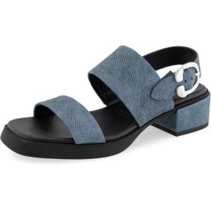 imageAerosoles Womens Dove Heeled SandalBlue Jean Faux Leather