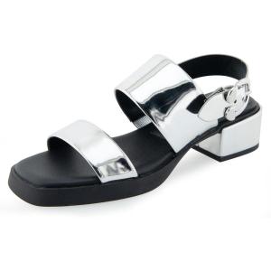 imageAerosoles Womens Dove Heeled SandalSilver Mirror Metallic Pu