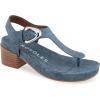 imageAerosoles Womens California Heeled SandalBlue Jean Textured Faux Leather