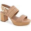 imageAerosoles Womens Cameraper Heeled SandalBeige Bisque Perf Faux Leather