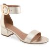 imageAerosoles Womens Carew Heeled SandalGold Metallic Textured Faux Leather