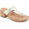 imageAerosoles Womens Clio Heeled SandalGold Metallic Textured Faux Leather With Cork