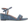imageAerosoles Womens WITT Wedge SandalBlue Jean Denim Textured Faux Leather
