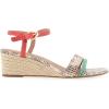 imageAerosoles Womens WITT Wedge SandalMintCoralRoccia Embossed Snake Print Faux Leather