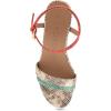 imageAerosoles Womens WITT Wedge SandalMintCoralRoccia Embossed Snake Print Faux Leather