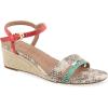 imageAerosoles Womens WITT Wedge SandalMintCoralRoccia Embossed Snake Print Faux Leather