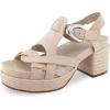 imageAerosoles Womens Chatham Heeled SandalPale Khaki Suede
