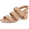 imageAerosoles Womens Clarissa Heeled SandalBeige Bisque Leather