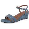Blue Jean Denim Textured Faux Leather
