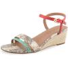 Mint/Coral/Roccia Embossed Snake Print Faux Leather