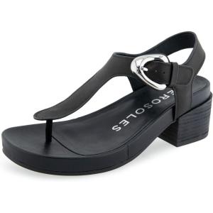 imageAerosoles Womens California Heeled SandalBlack Leather