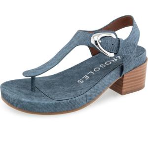imageAerosoles Womens California Heeled SandalBlue Jean Textured Faux Leather