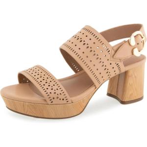 imageAerosoles Womens Cameraper Heeled SandalBeige Bisque Perf Faux Leather