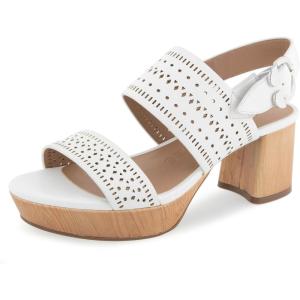 imageAerosoles Womens Cameraper Heeled SandalWhite Perf Faux Leather