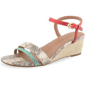 imageAerosoles Womens WITT Wedge SandalMintCoralRoccia Embossed Snake Print Faux Leather