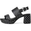 imageAerosoles Womens Camera Crystal Heeled SandalBlack Quilted Faux Leather With Crystals