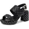 imageAerosoles Womens Camera Crystal Heeled SandalBlack Quilted Faux Leather With Crystals