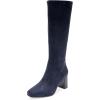 Navy Stretch Faux Suede