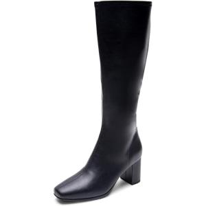 imageAerosoles Womens Micah Knee High BootBlack Stretch Faux Leather