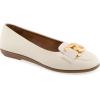 imageAerosoles Womens Bell Ballet FlatEggnog Faux Leather