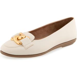 imageAerosoles Womens Bell Ballet FlatEggnog Faux Leather