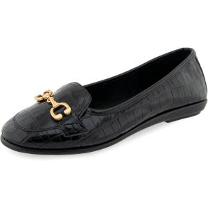 imageAerosoles Womens Bobbi Ballet FlatBlack Croco Faux Leather