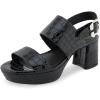 image:imageAerosoles Womens Camera Heeled SandalsBlack Jelly Croco