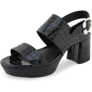image:imageAerosoles Womens Camera Heeled SandalsBlack Jelly Croco