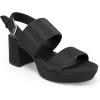image:imageAerosoles Womens Camilia Platform SandalBlack Stretch Lame