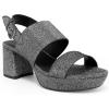 image:imageAerosoles Womens Camilia Platform SandalGunmetal Stretch Lame