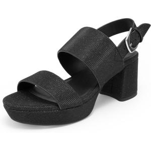 image:imageAerosoles Womens Camilia Platform SandalBlack Stretch Lame