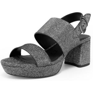 image:imageAerosoles Womens Camilia Platform SandalGunmetal Stretch Lame